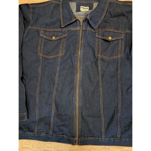 Duke Habrand Denim Jacket Mens Size 4X 4XL Blue Full Zip Orange Thread - Picture 3 of 9